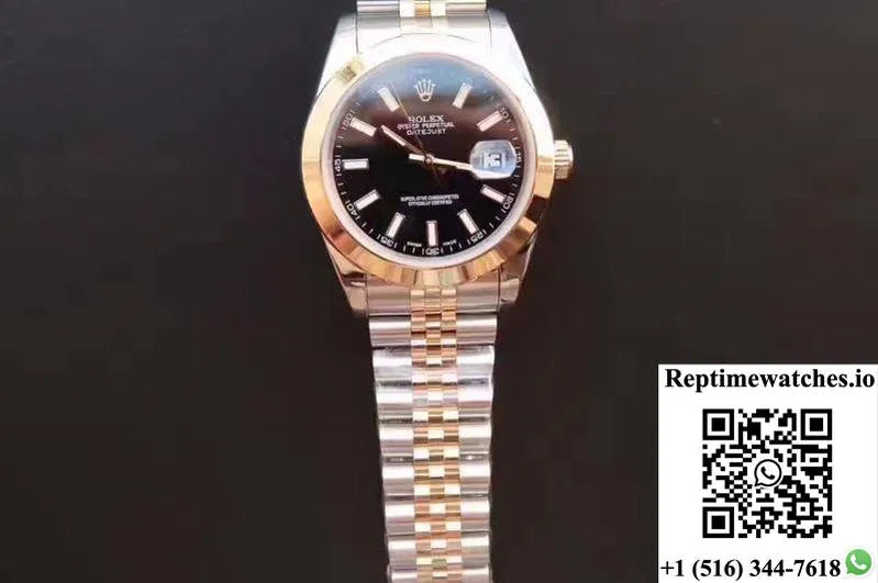 Rolex Datejust 41 126303 Gold Wrapped Black Dial-Rep Time Watches