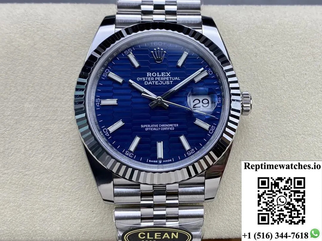 Rolex Datejust 41Mm M126334-0032 Clean Factory Blue Dial-Rep Time Watches