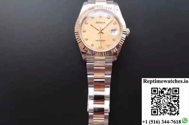 Rolex Datejust Ii 126333 41Mm Diamond-Studded Rose Gold Texture Dial-Rep Time Watches