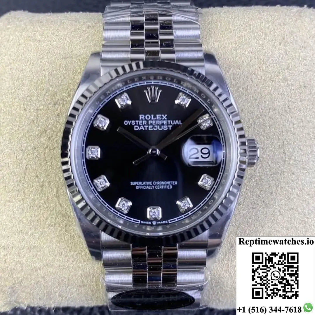 Rolex Datejust M126234-0027 36Mm Clean Factory Diamond Dial-Rep Time Watches