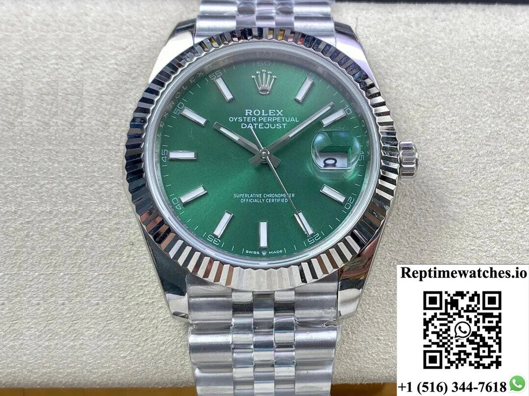 Rolex Datejust M126334-0028 Ew Factory Green Dial-Rep Time Watches