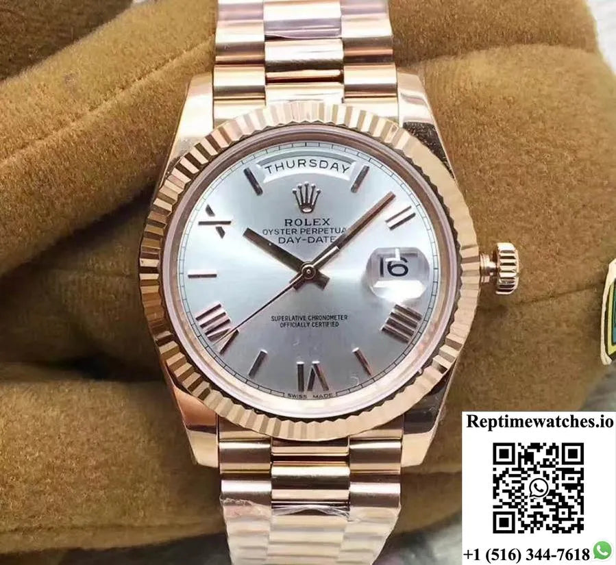 Rolex Day-Date 40 228235 Rose Gold 40Mm Ew Factory Sundust Dial-Rep Time Watches