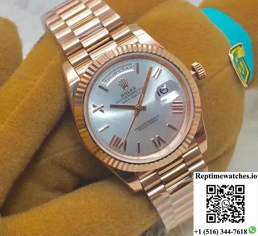 Rolex Day-Date 40 228235 Rose Gold 40Mm Ew Factory Sundust Dial-Rep Time Watches