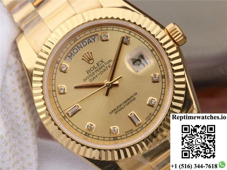 Rolex Day-Date Ii 218238 40Mm Ew Factory 18K Yellow Gold Dial-Rep Time Watches