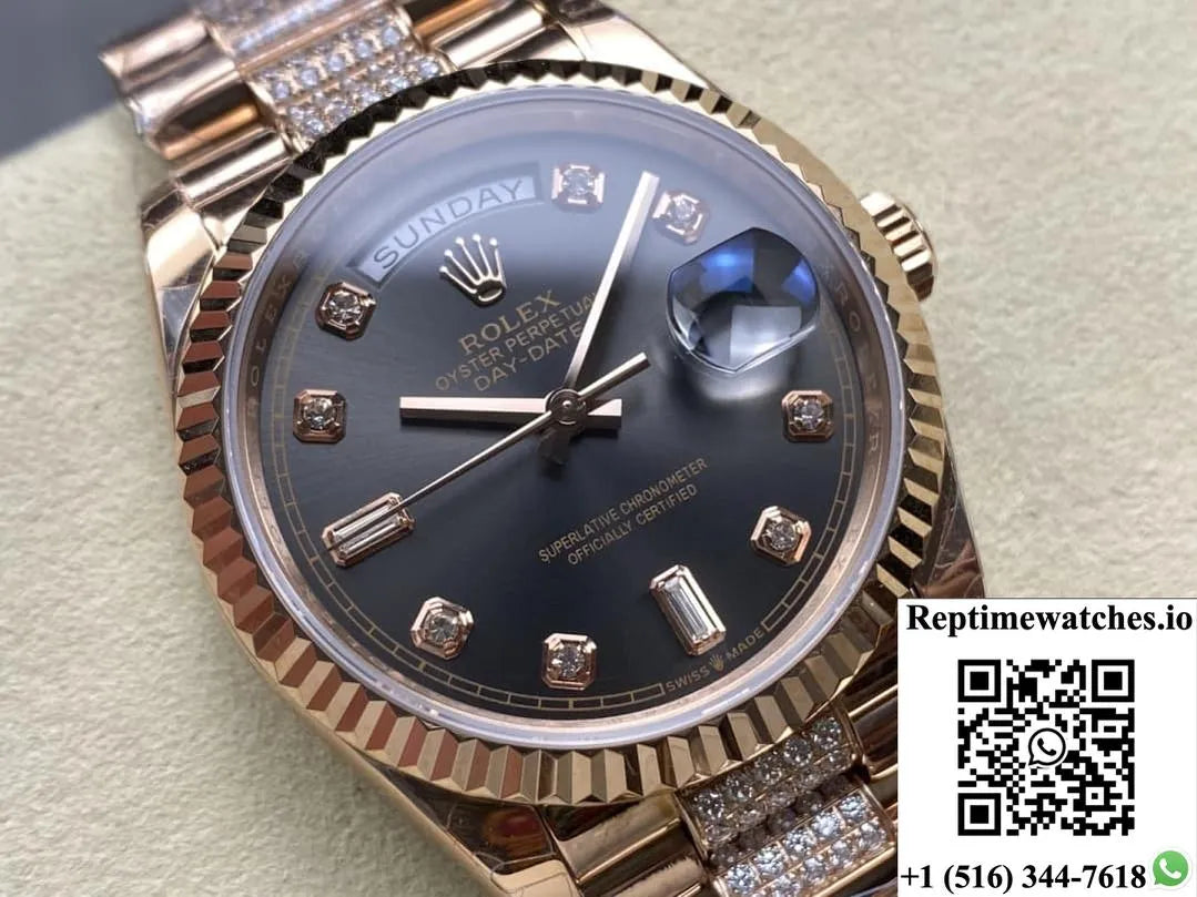 Rolex Day-Date M128235-0051 8+ Factory Diamond Dial-Rep Time Watches