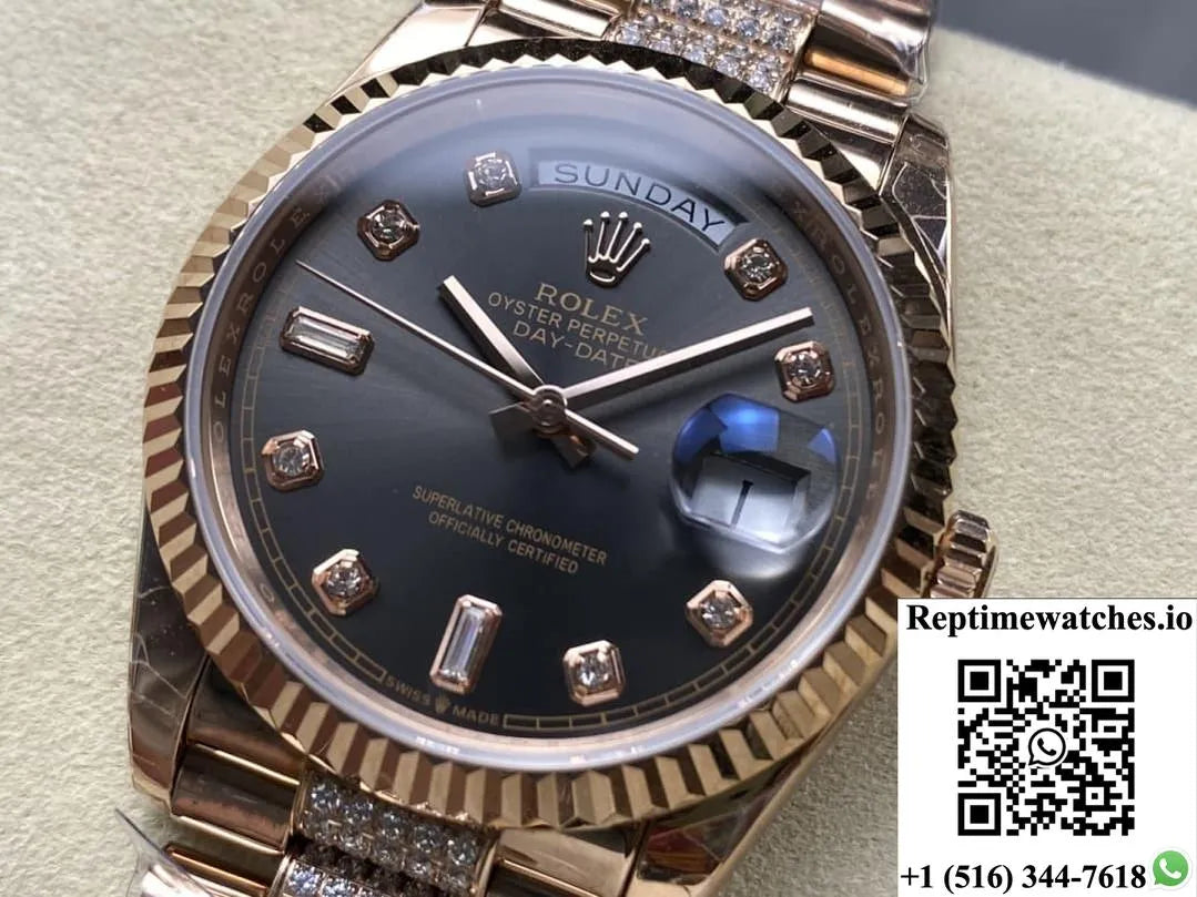Rolex Day-Date M128235-0051 8+ Factory Diamond Dial-Rep Time Watches