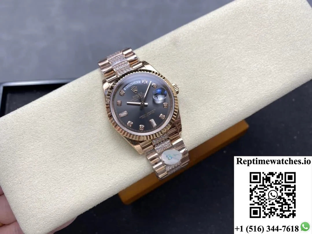 Rolex Day-Date M128235-0051 8+ Factory Diamond Dial-Rep Time Watches
