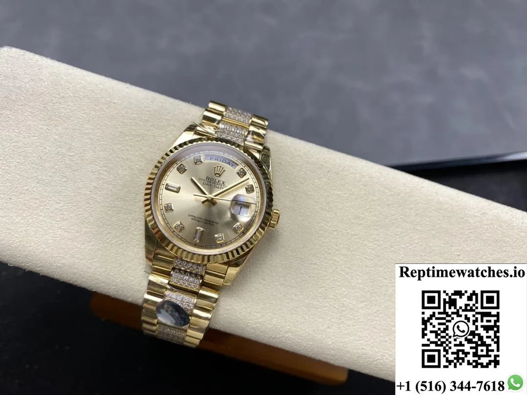 Rolex Day-Date M128238-0026 8+ Factory Diamond Hour Markers-Rep Time Watches