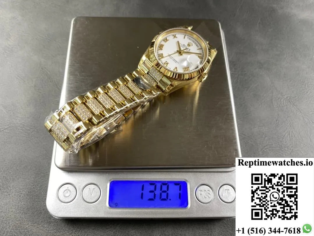 Rolex Day-Date M128238-0077 8+ Factory Gold Color Case-Rep Time Watches