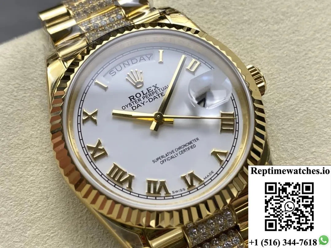 Rolex Day-Date M128238-0077 8+ Factory Gold Color Case-Rep Time Watches