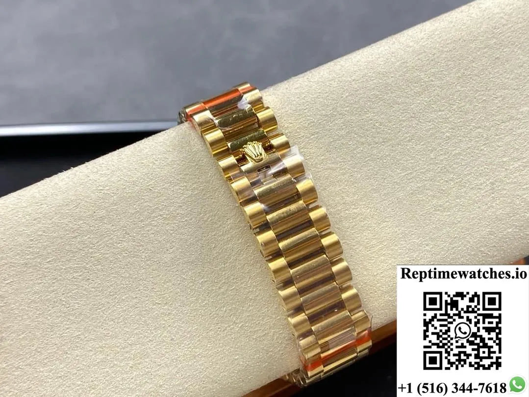 Rolex Day-Date M128398Tbr-0018 8+ Factory Gold Case-Rep Time Watches