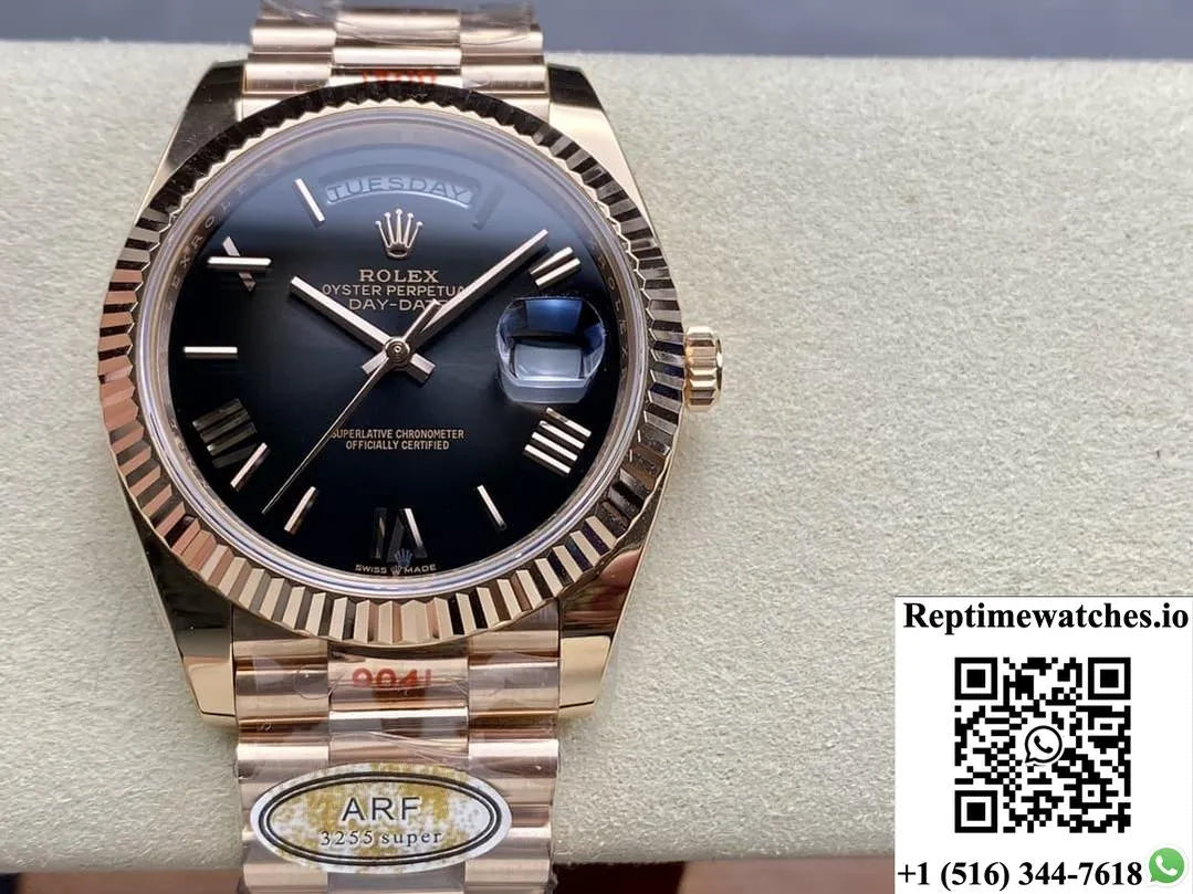 Rolex Day-Date M228235-0055 Ar Factory Rose Gold Color-Rep Time Watches