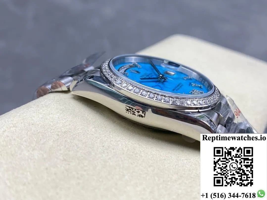 Rolex Day-Date Model M128396Tbr-0016 8+ Factory Stainless Steel Strap-Rep Time Watches