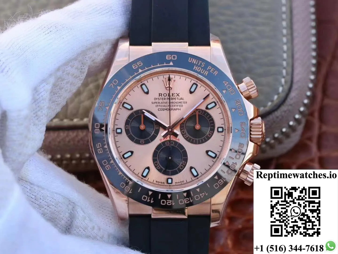 Rolex Daytona Cosmograph 116515Ln Noob Factory Rose Gold Dial-Rep Time Watches