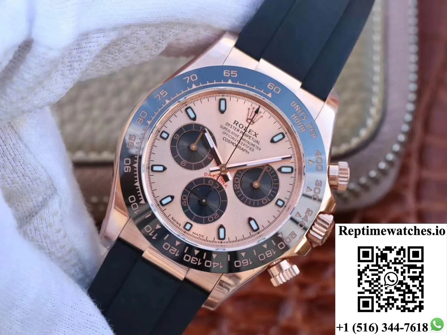 Rolex Daytona Cosmograph 116515Ln Noob Factory Rose Gold Dial-Rep Time Watches