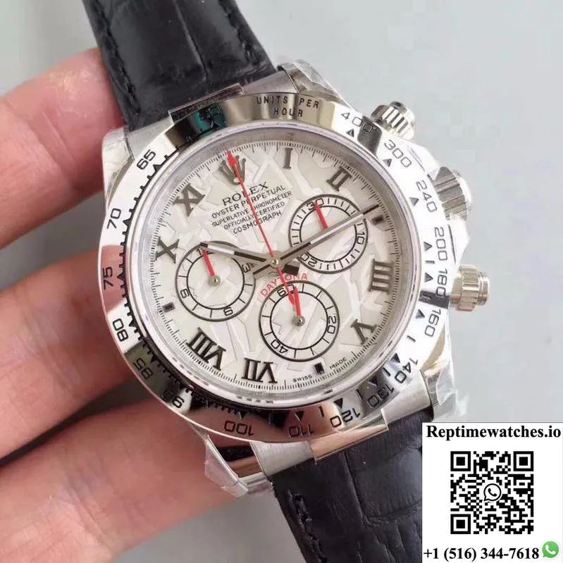 Rolex Daytona Cosmograph 116520 Jh Factory Black Leather Strap-Rep Time Watches