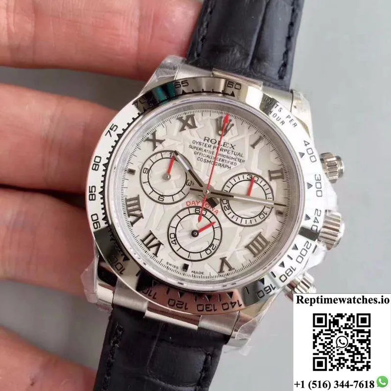 Rolex Daytona Cosmograph 116520 Jh Factory Black Leather Strap-Rep Time Watches