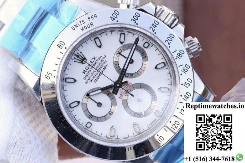 Rolex Daytona Cosmograph 116520 Noob Factory White Dial-Rep Time Watches