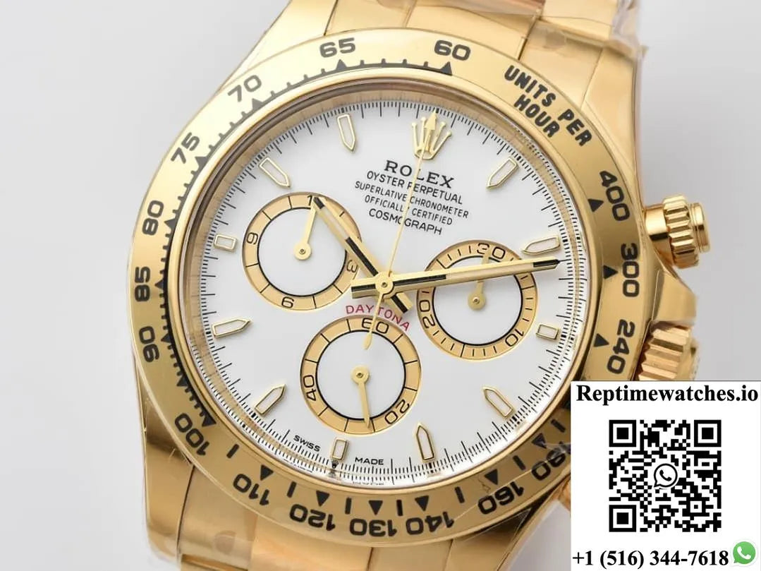 Rolex Daytona M126508-0001 Clean Factory Gold Color Bezel-Rep Time Watches