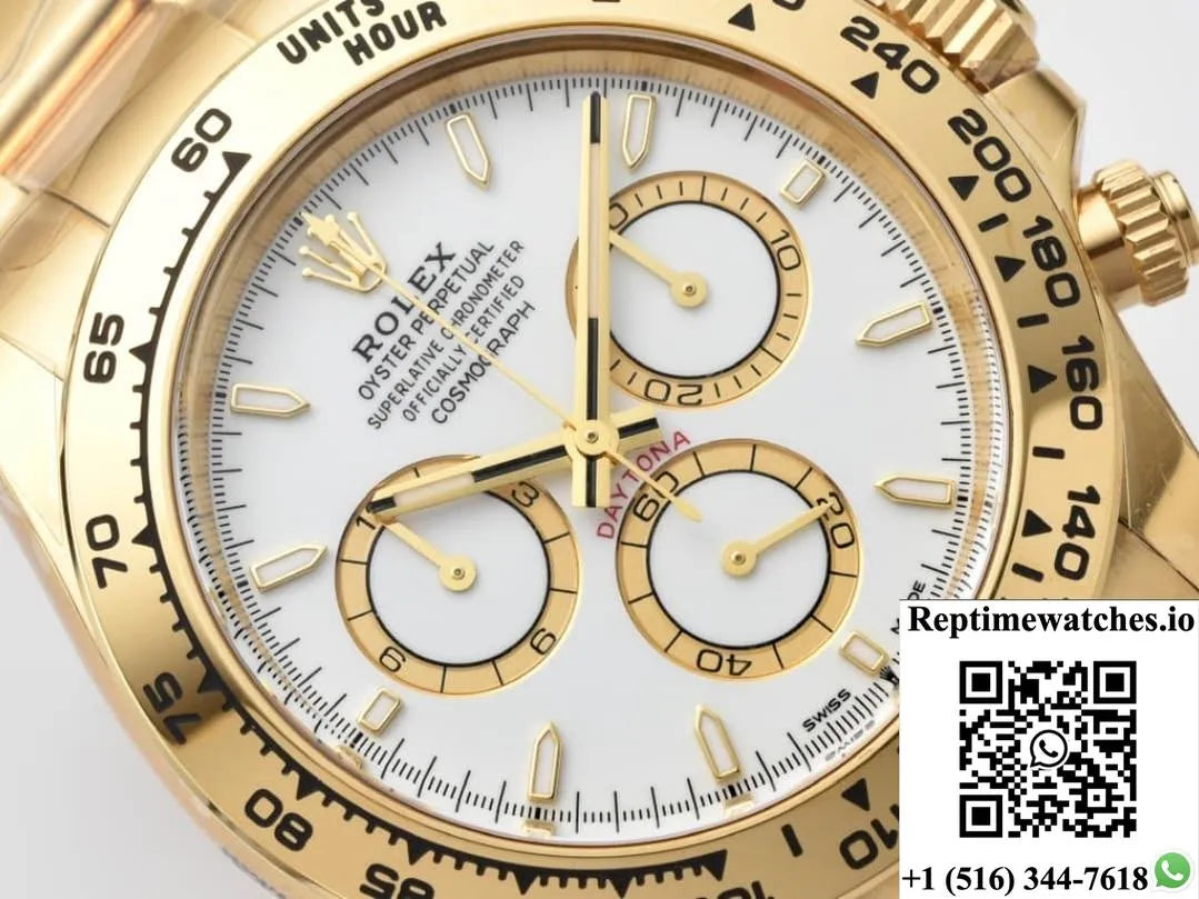 Rolex Daytona M126508-0001 Clean Factory Gold Color Bezel-Rep Time Watches