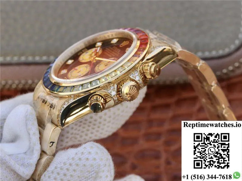 Rolex Daytona Rainbow Cosmograph 116598Rbow Bl Factory 7750 Movement-Rep Time Watches