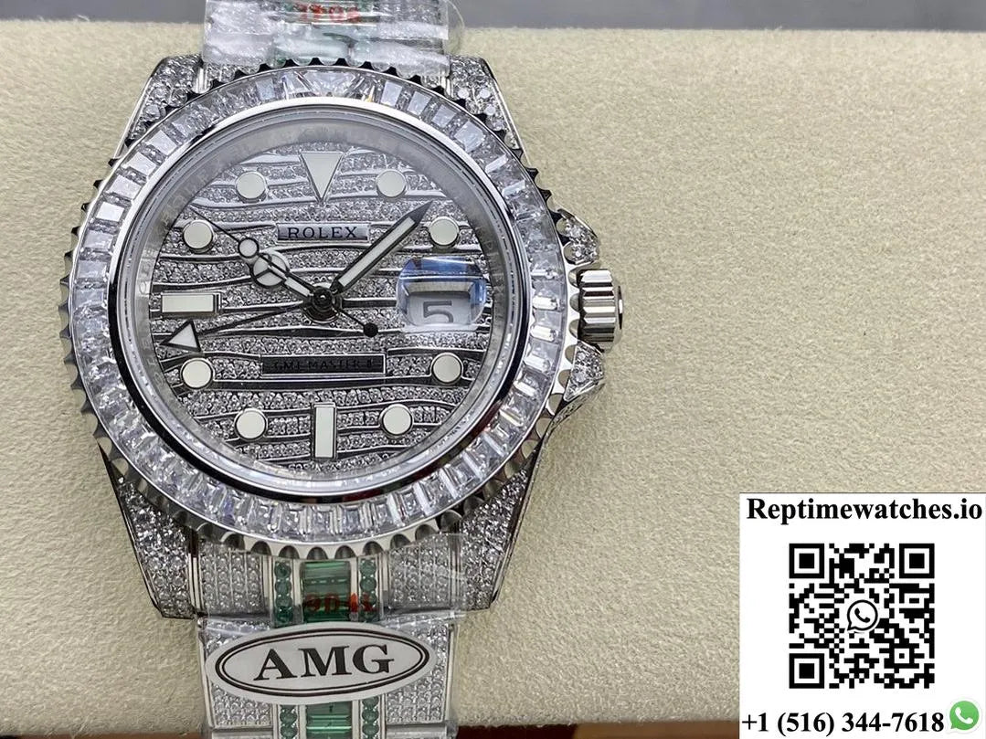 Rolex Gmt Master 116769Tbr-74780B Amg Factory Diamond Bezel-Rep Time Watches
