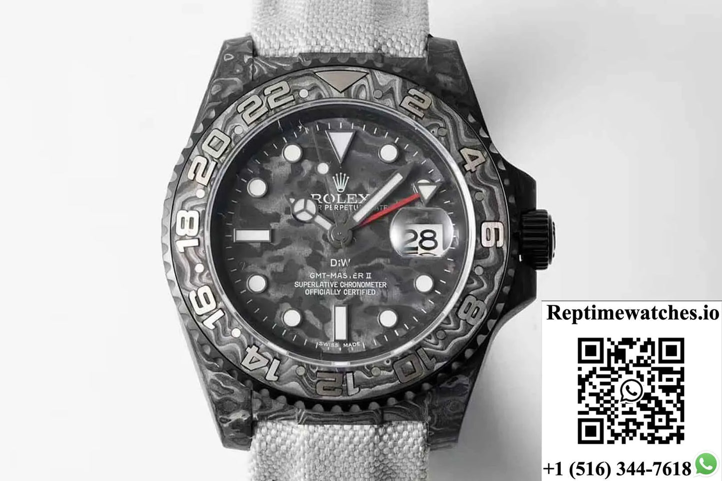 Rolex Gmt-Master Ii Diw Carbon Fiber Dial Fabric Strap-Rep Time Watches