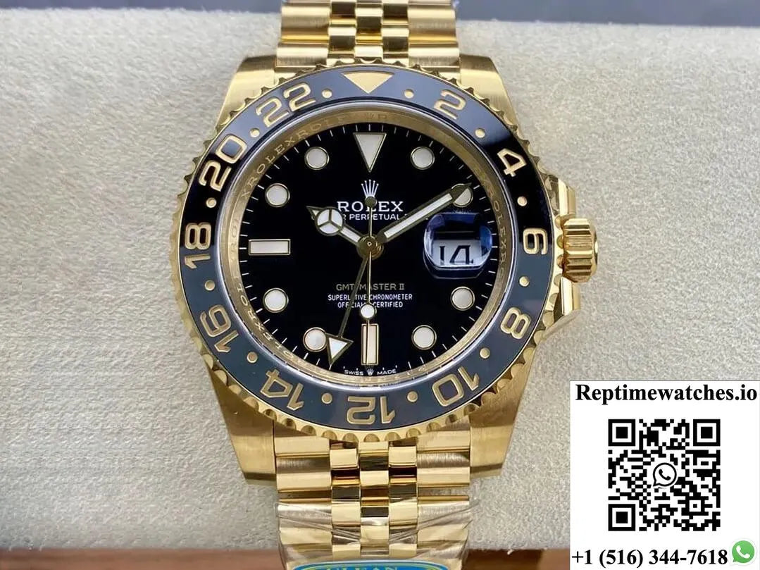 Rolex Gmt Master Ii M126718Grnr-0001 Clean Factory Yellow Gold-Rep Time Watches