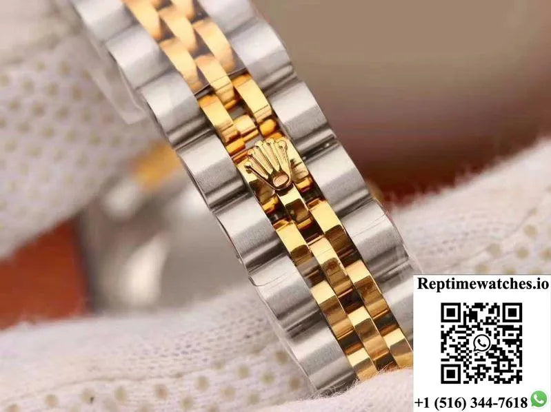 Rolex Lady Datejust 18K Gold 28Mm Silver Dial-Rep Time Watches