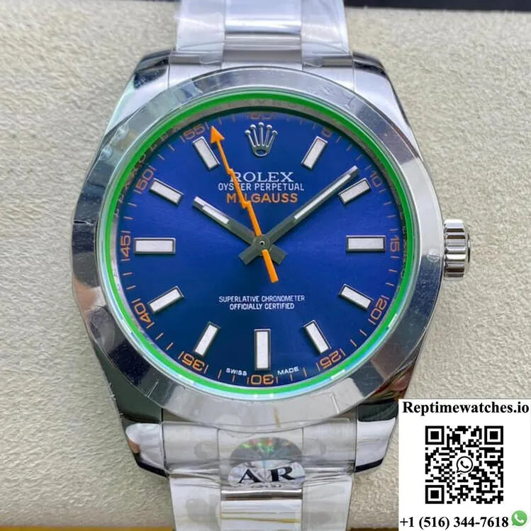 Rolex Milgauss 116400Gv Ar Factory Blue Dial-Rep Time Watches