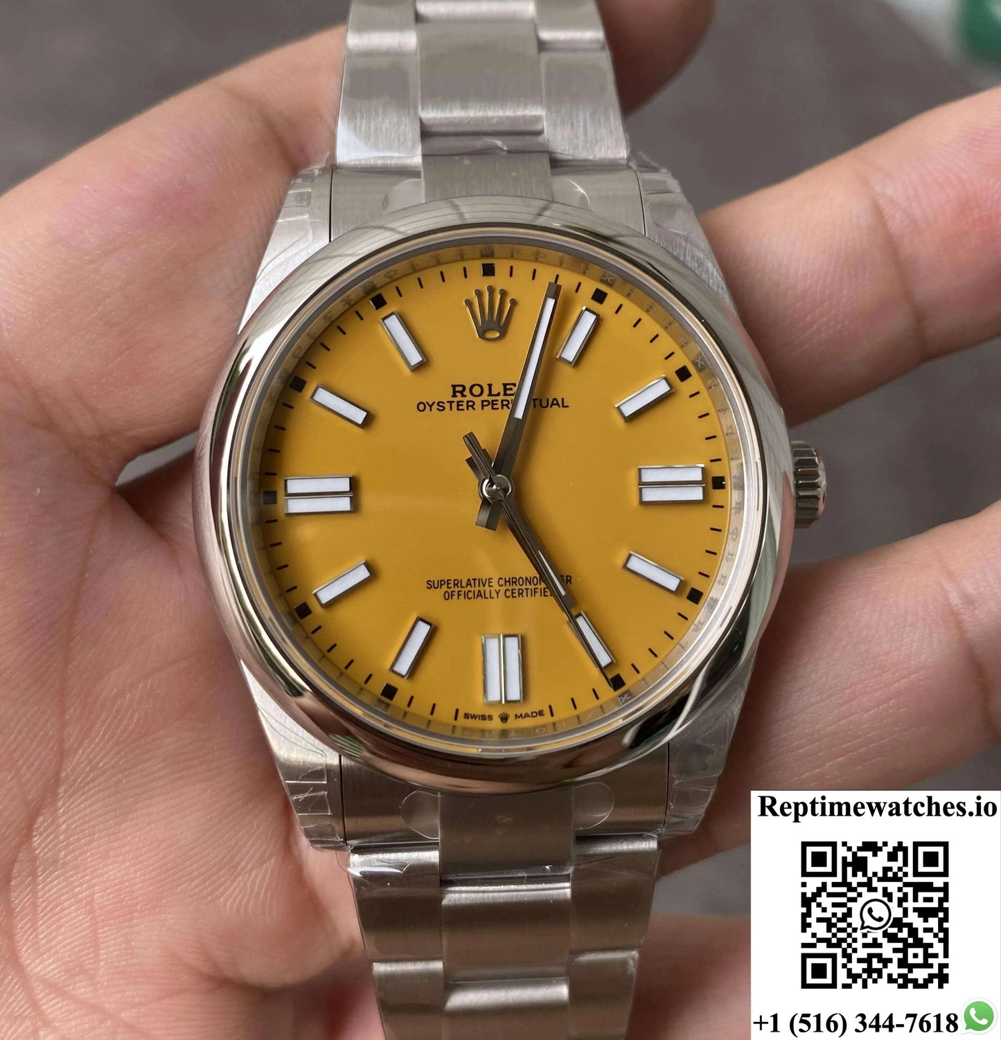 Rolex Oyster Perpetual 41Mm M124300-0004 Vs Factory Yellow Dial-Rep Time Watches