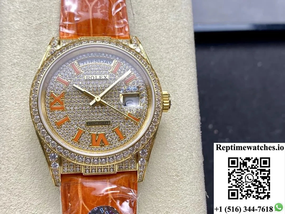 Rolex Oyster Perpetual M128158Rbr-0002 8+ Factory Alligator Leather Strap-Rep Time Watches
