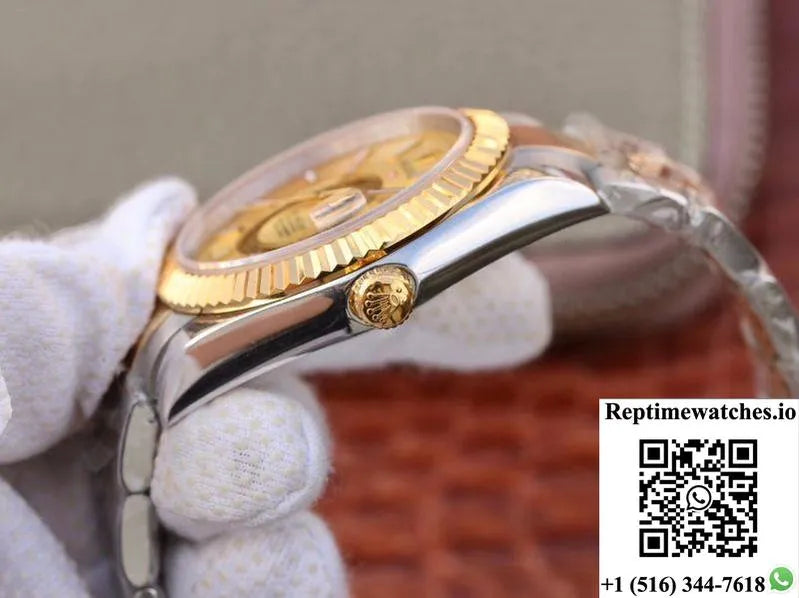 Rolex Sky-Dweller 326938-72418 Gold Dial-Rep Time Watches
