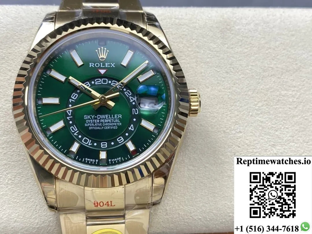 Rolex Sky-Dweller 336938-0007 Noob Factory Gold Color Strap-Rep Time Watches