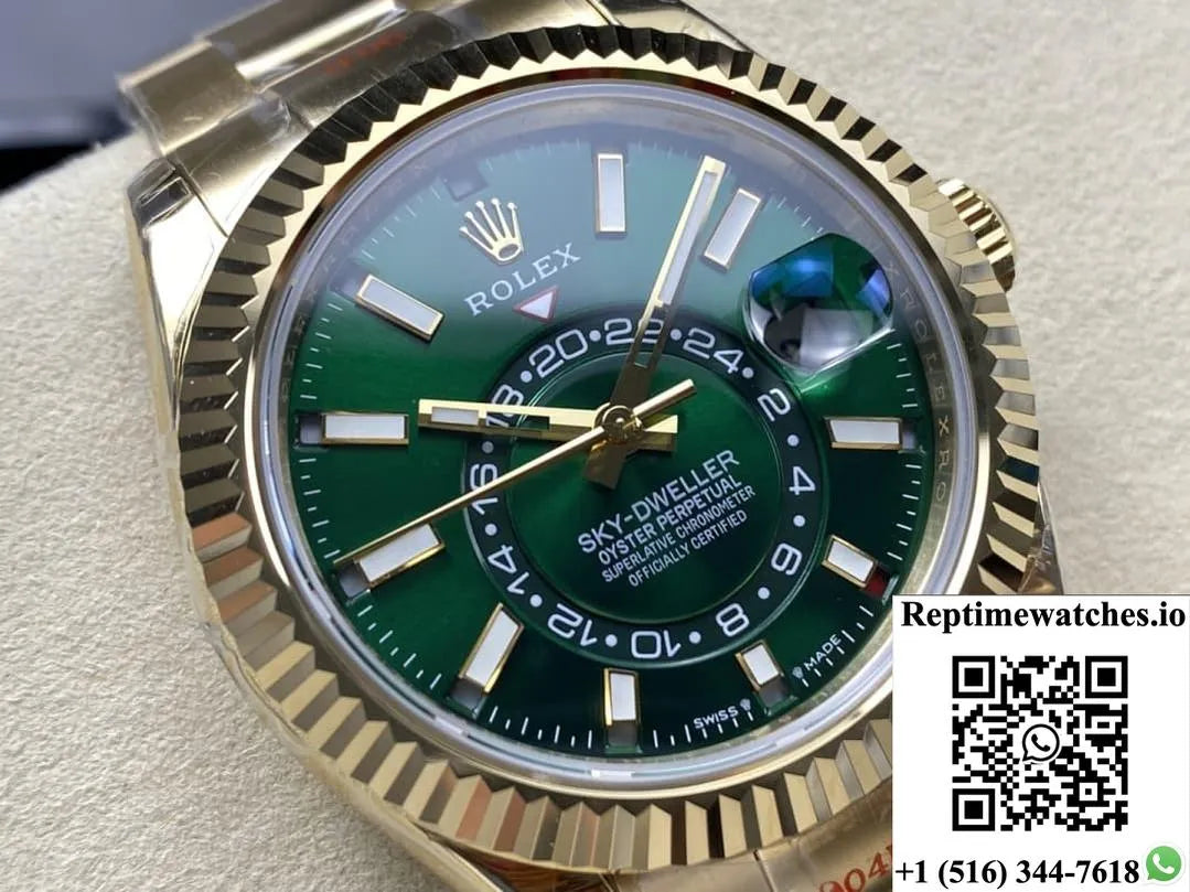 Rolex Sky-Dweller 336938-0007 Noob Factory Gold Color Strap-Rep Time Watches