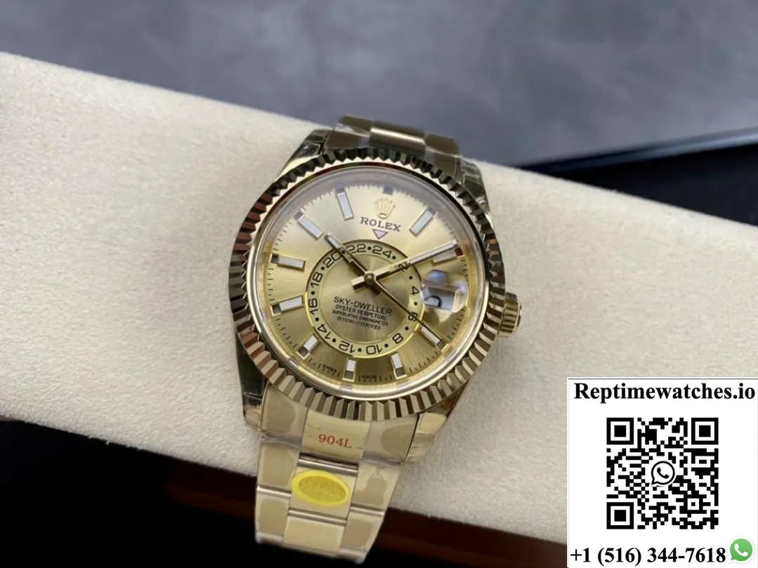 Rolex Sky-Dweller M326938-0003 Noob Factory Gold Strap-Rep Time Watches