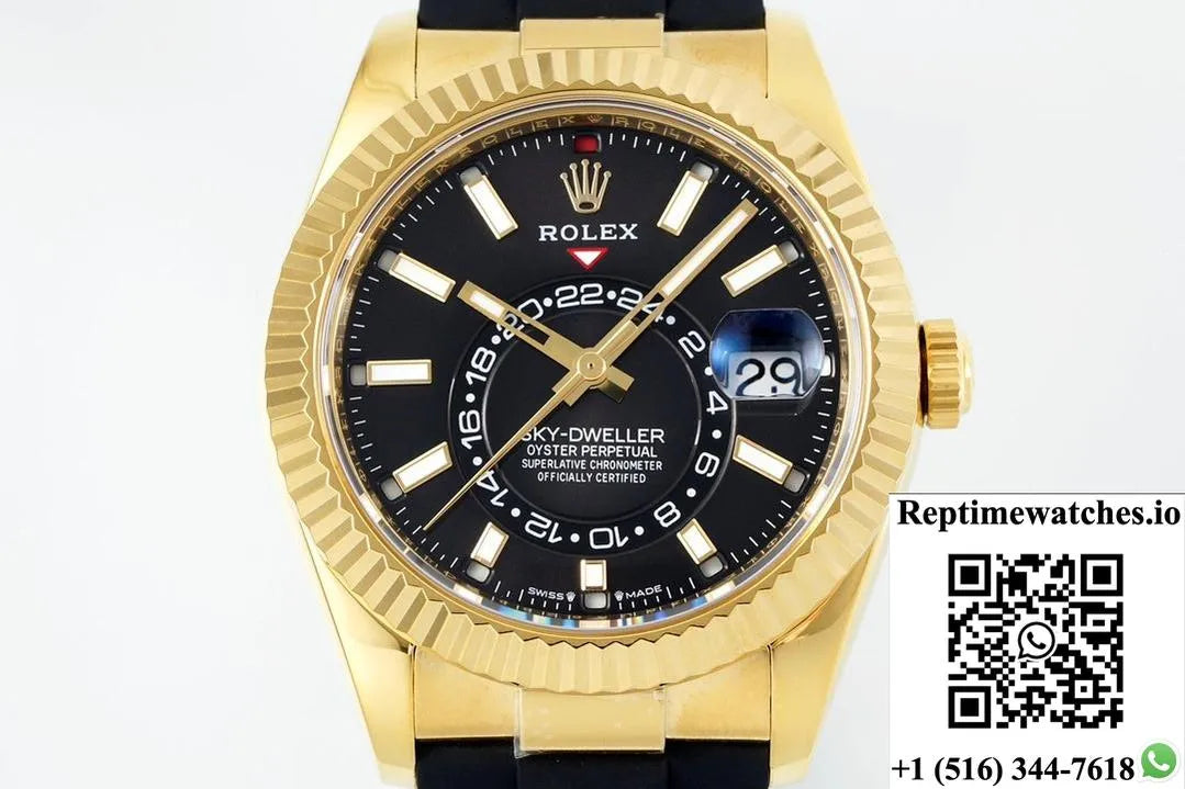 Rolex Sky-Dweller M336238-0002 Zf Factory V2 18K Yellow Gold Crown-Rep Time Watches