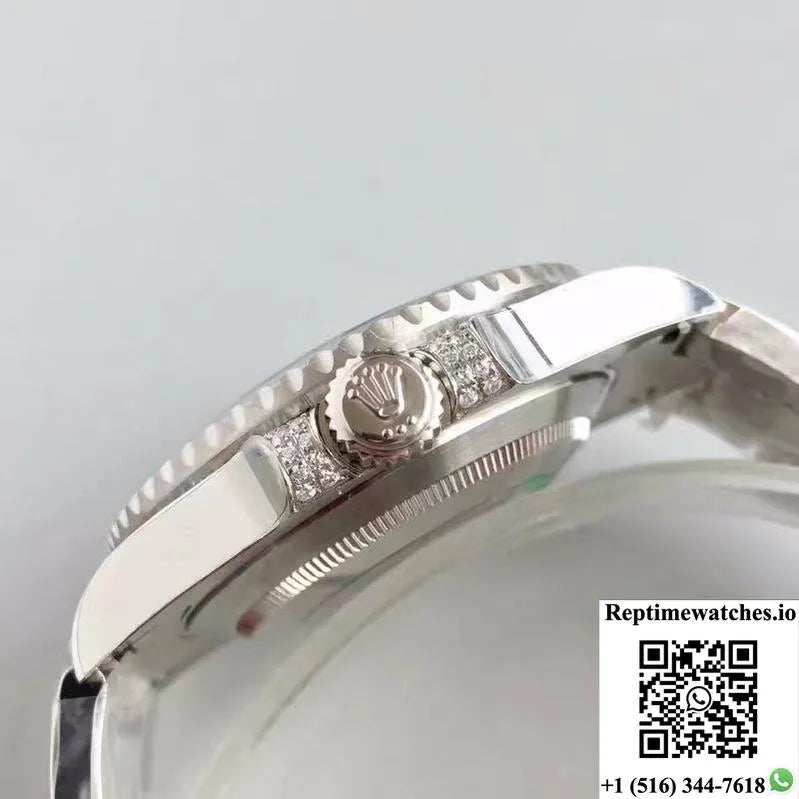 Rolex Submariner Date 116610Lv Noob Factory V9 Green Dial Diamond-Rep Time Watches