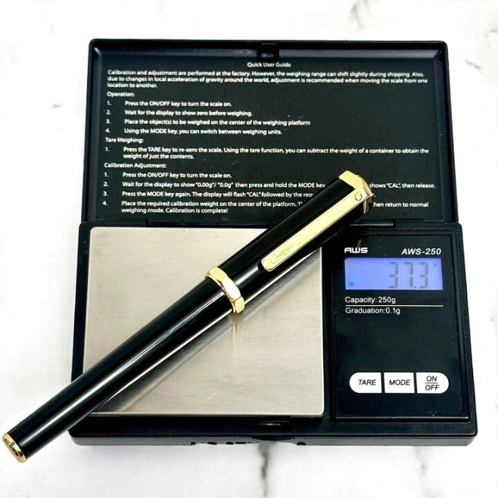 CARTIER SANTOS DUMONT PRESTIGE ROLLERBALL PEN GOLD & BLACK COLLECTIBLE