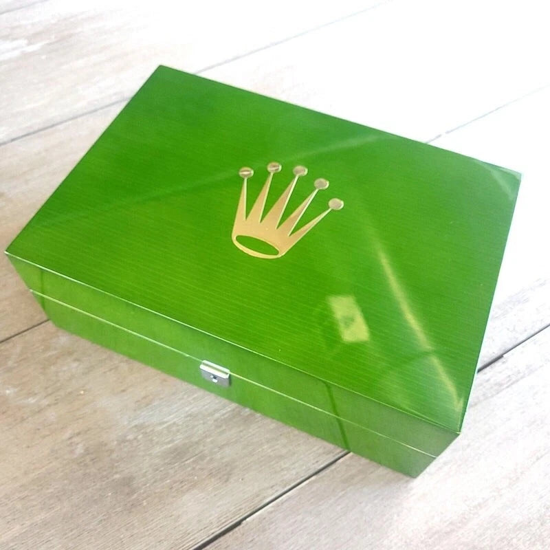 ROLEX WATCH BOX CASE STORAGE MULTI 10 WATCH GREEN DISPLAY