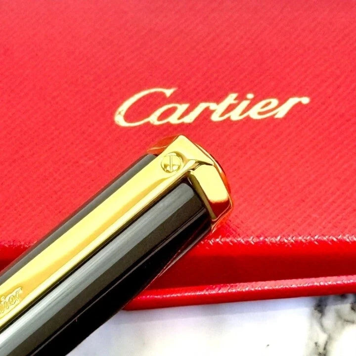 CARTIER SANTOS DUMONT PRESTIGE ROLLERBALL PEN GOLD & BLACK COLLECTIBLE