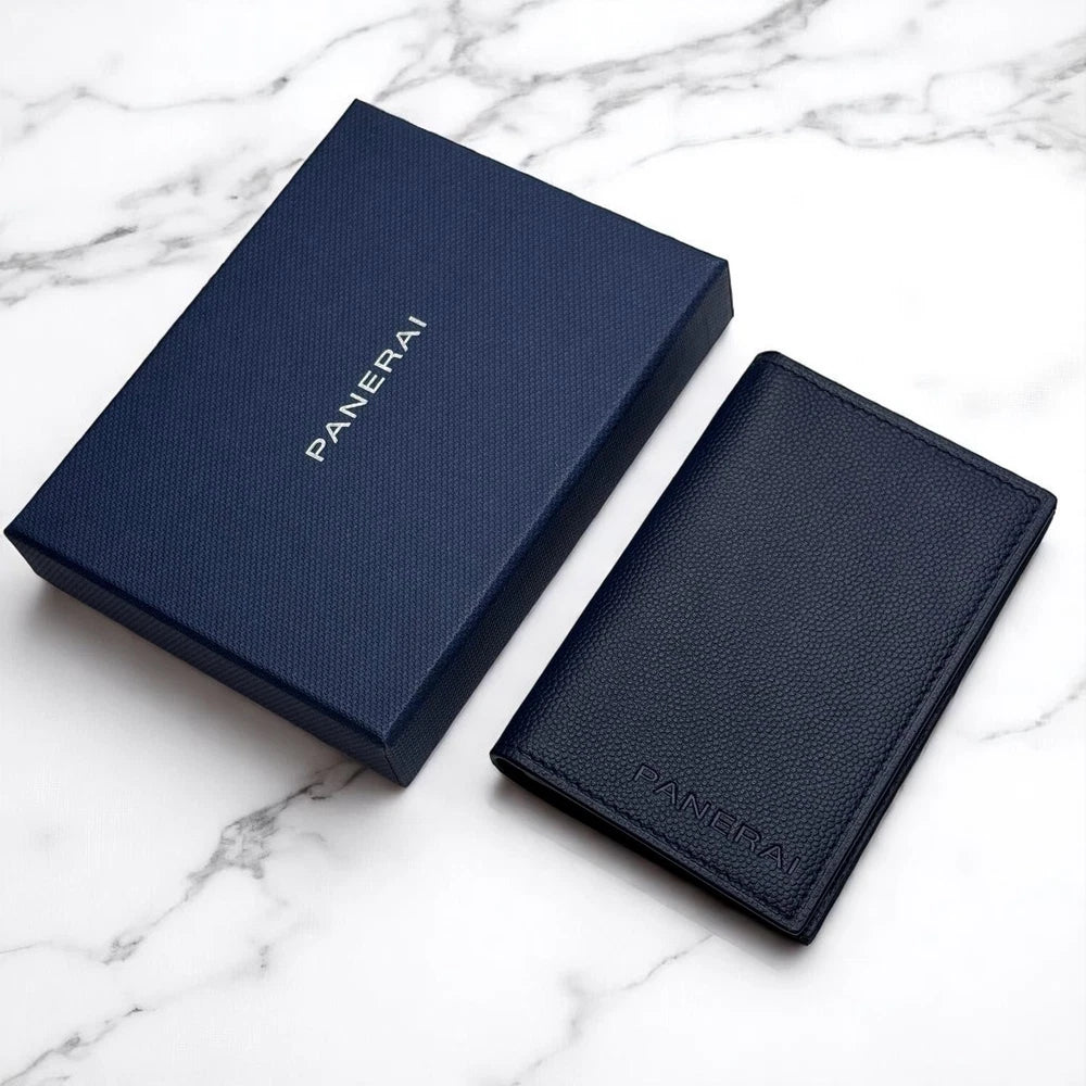 PANERAI BLUE WAVE TEXTURED LEATHER WALLET – ITALIAN CRAFTSMANSHIP – NAUTICAL-INS