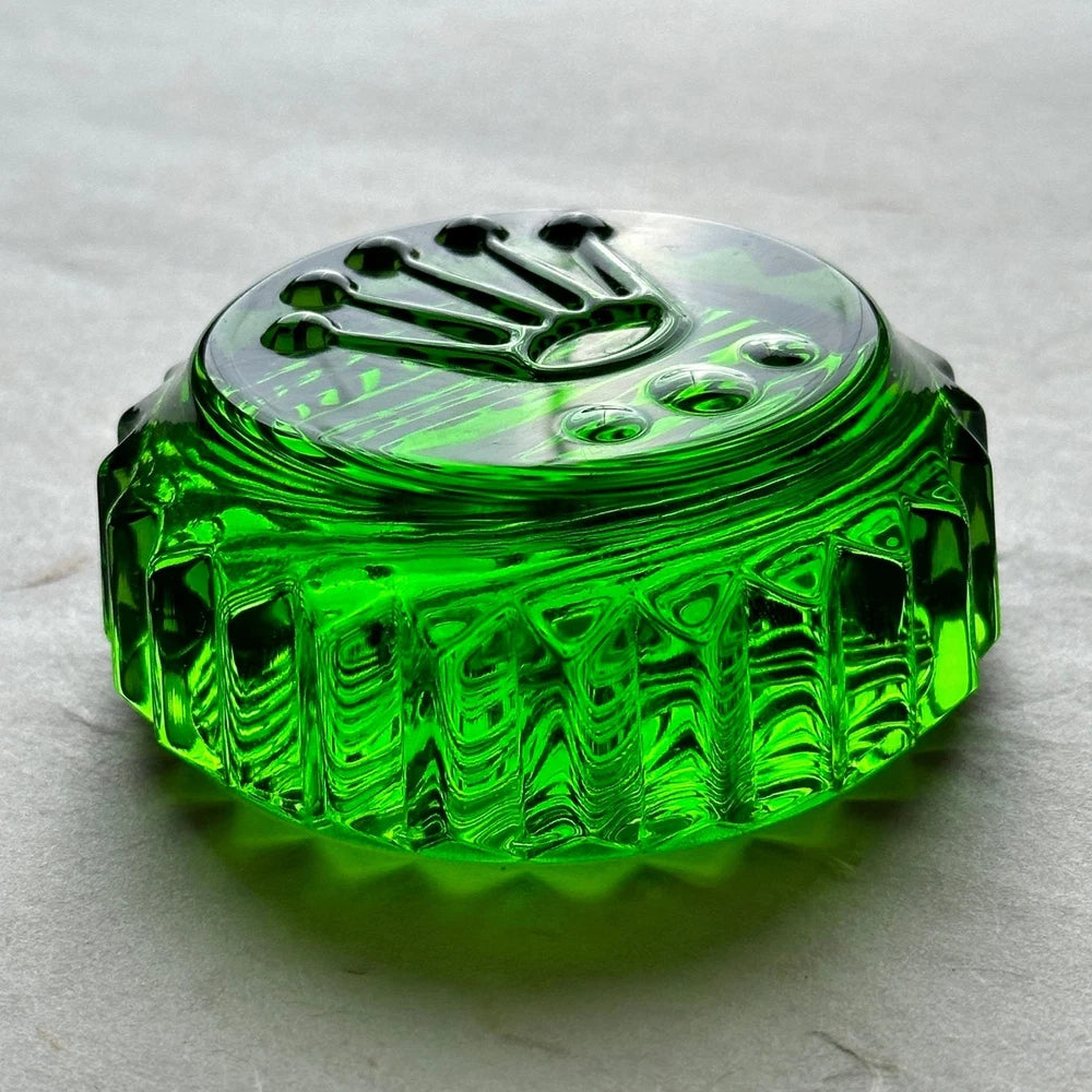 ROLEX LIMITED EDITION GREEN SUBMARINER CROWN CRYSTAL PAPERWEIGHT