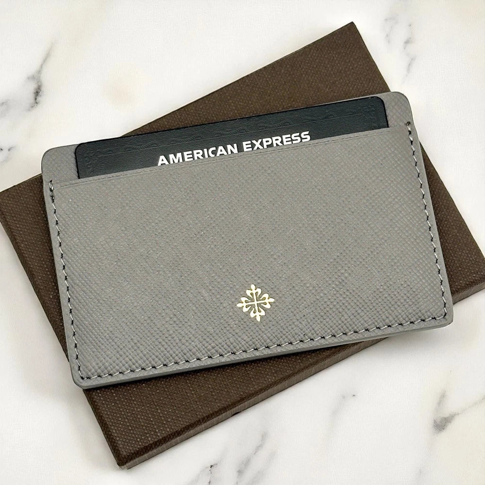 PATEK PHILIPPE CALATRAVA GREY SAFFIANO LEATHER CARDHOLDER – VIP DEALER GIFT