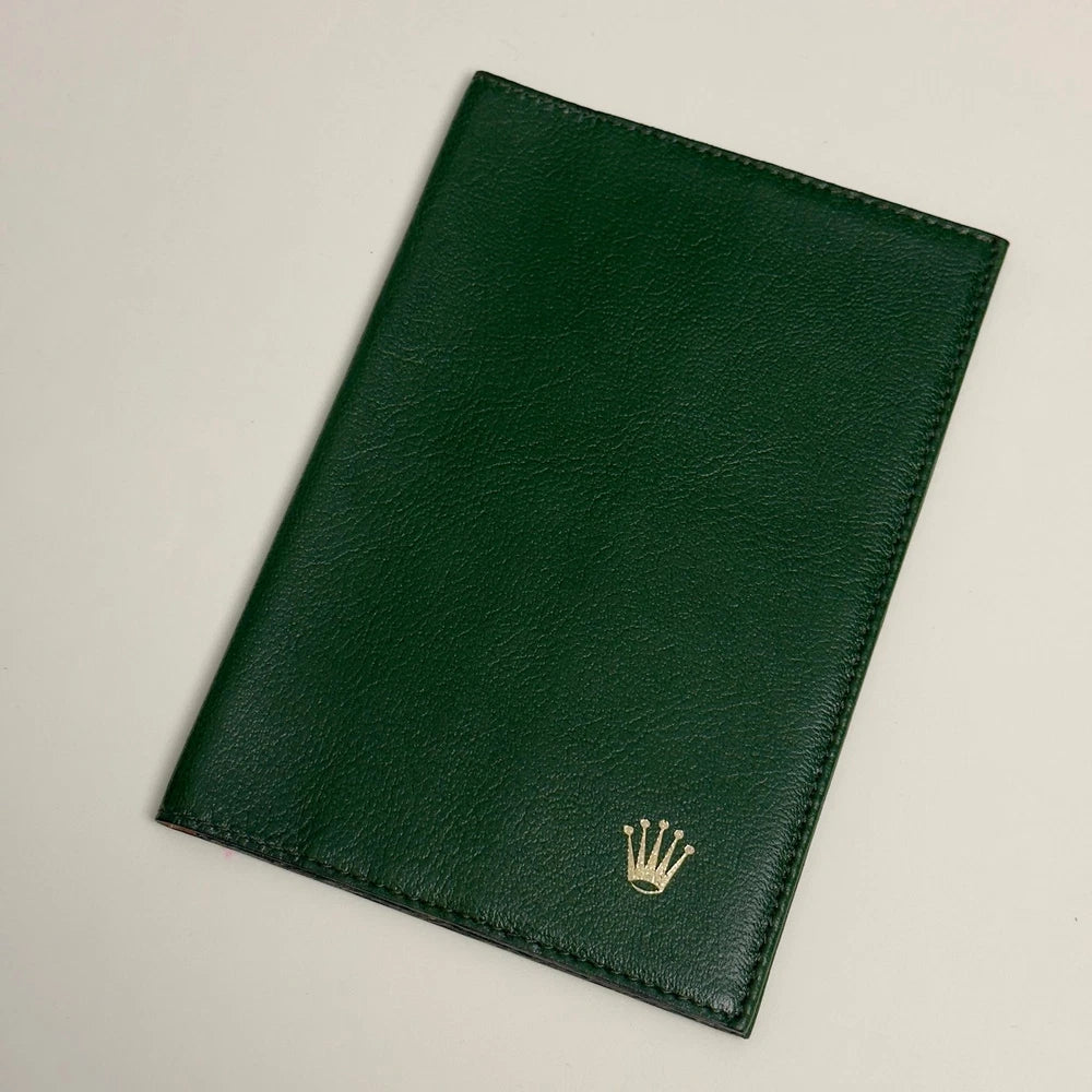 ROLEX VINTAGE GREEN LEATHER PASSPORT HOLDER FOR LUXURY TRAVEL | TIMELESSLY ELEGA