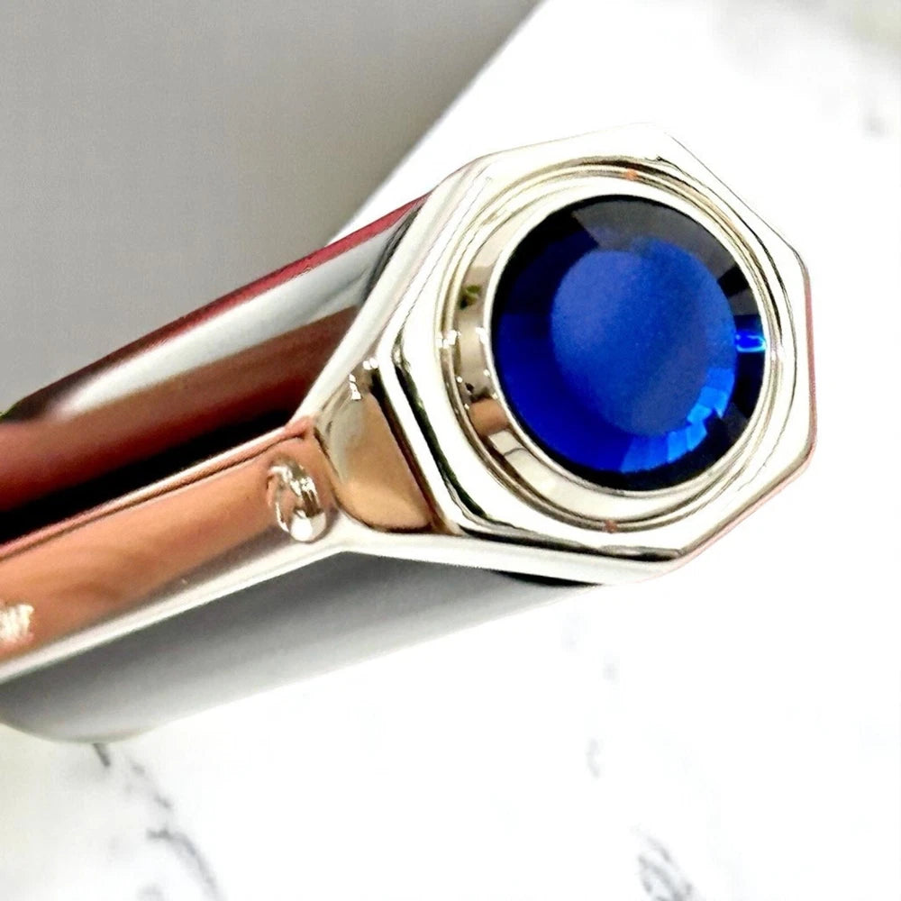 CARTIER SILVER SIGNATURE SANTOS DUMONT ROLLERBALL PEN SILVER & BLACK EDITION