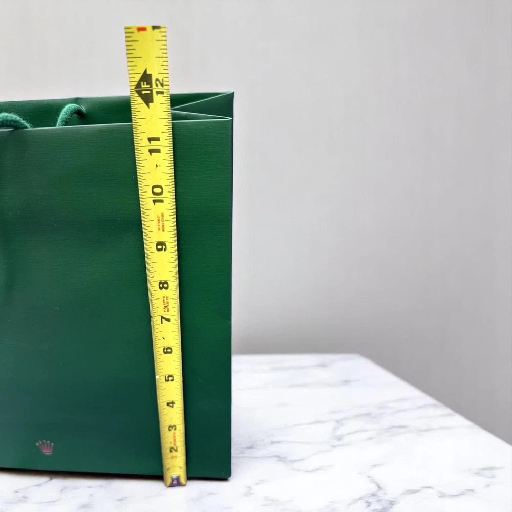 SET OF 3 ROLEX OFFICIAL BOUTIQUE SHOPPING BAG XL GREEN SWISS MADE GIFT PACKAGING