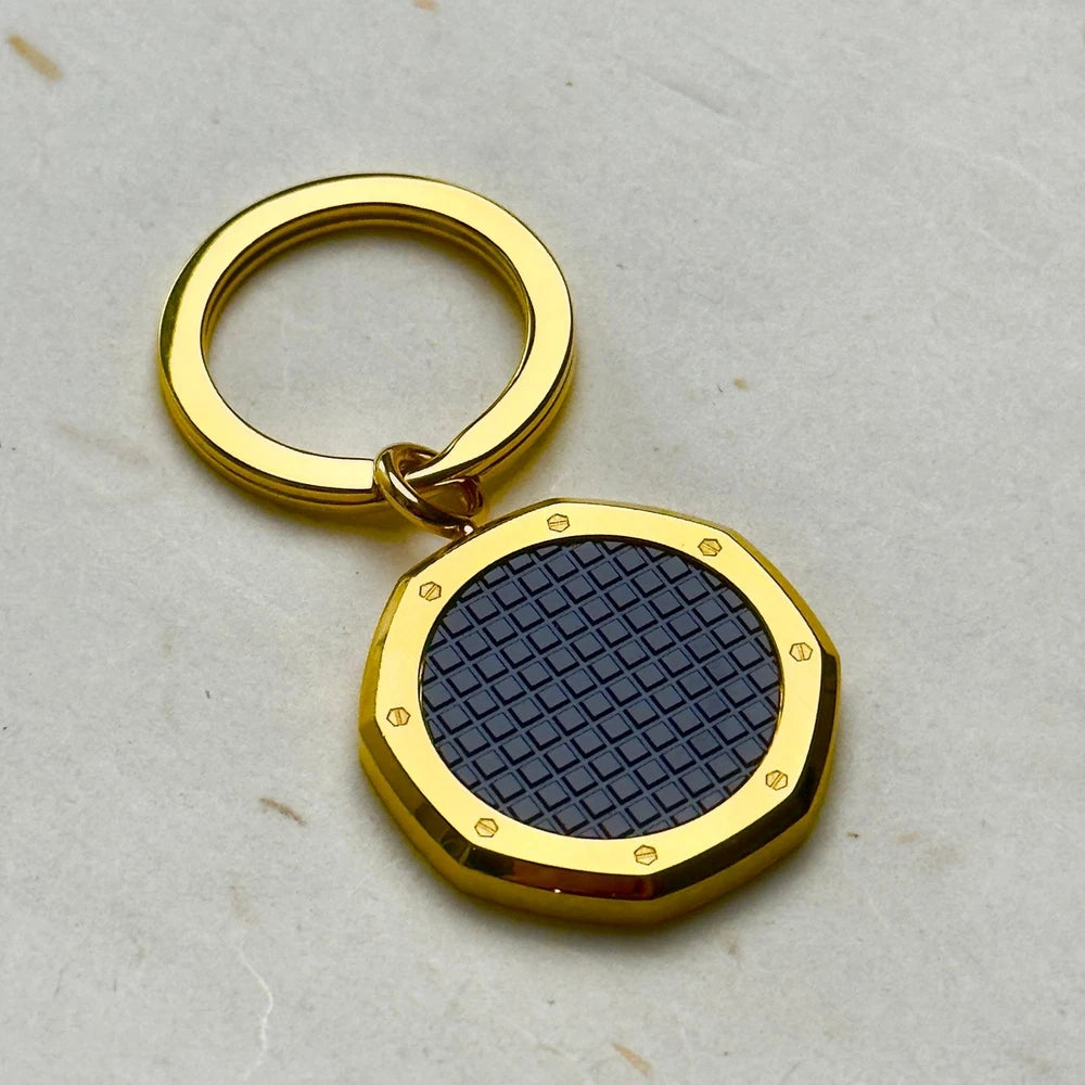 AUDEMARS PIGUET ROYAL OAK BLUE AND GOLD KEYRING FOR LUXURY ACCESSORIES
