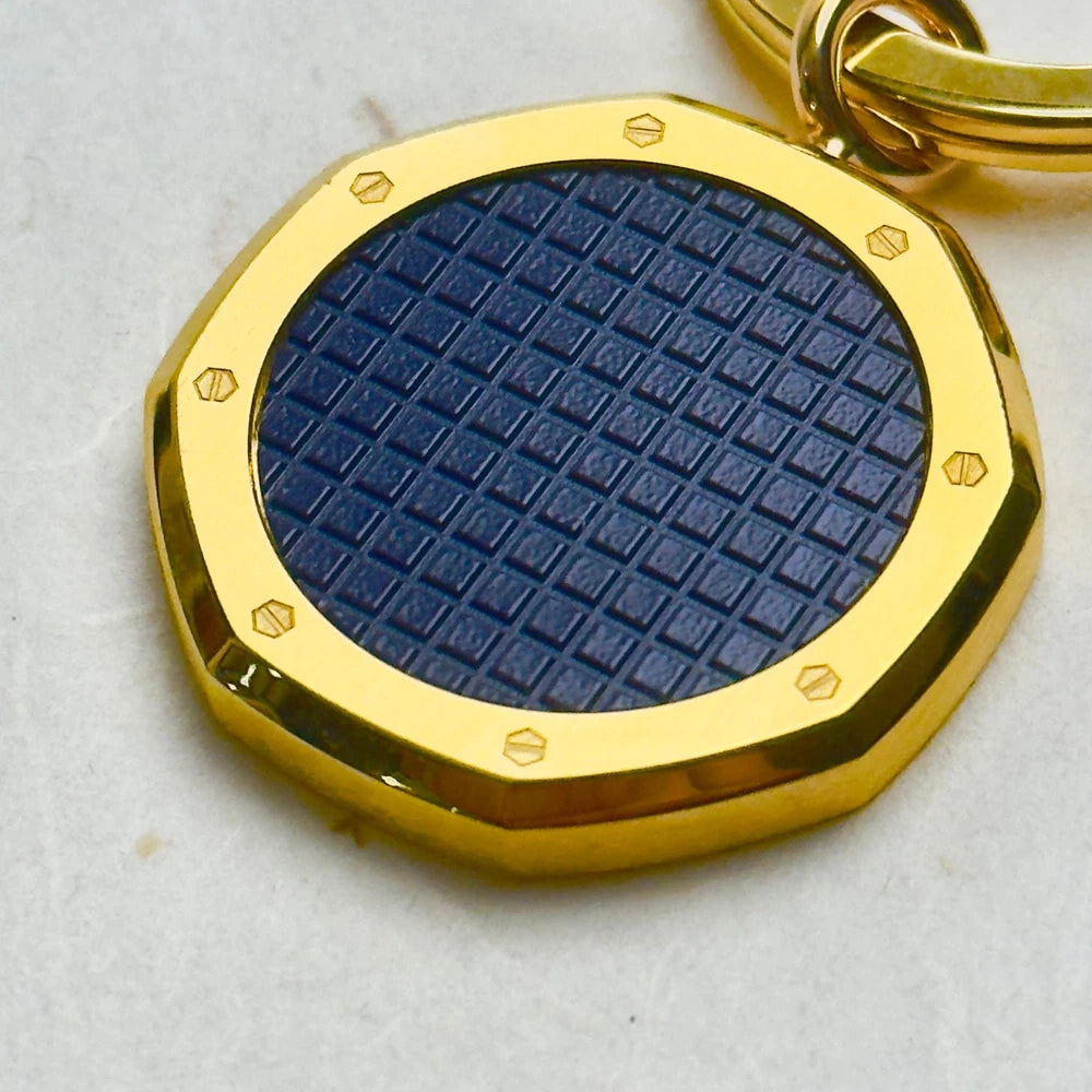 AUDEMARS PIGUET ROYAL OAK BLUE AND GOLD KEYRING FOR LUXURY ACCESSORIES