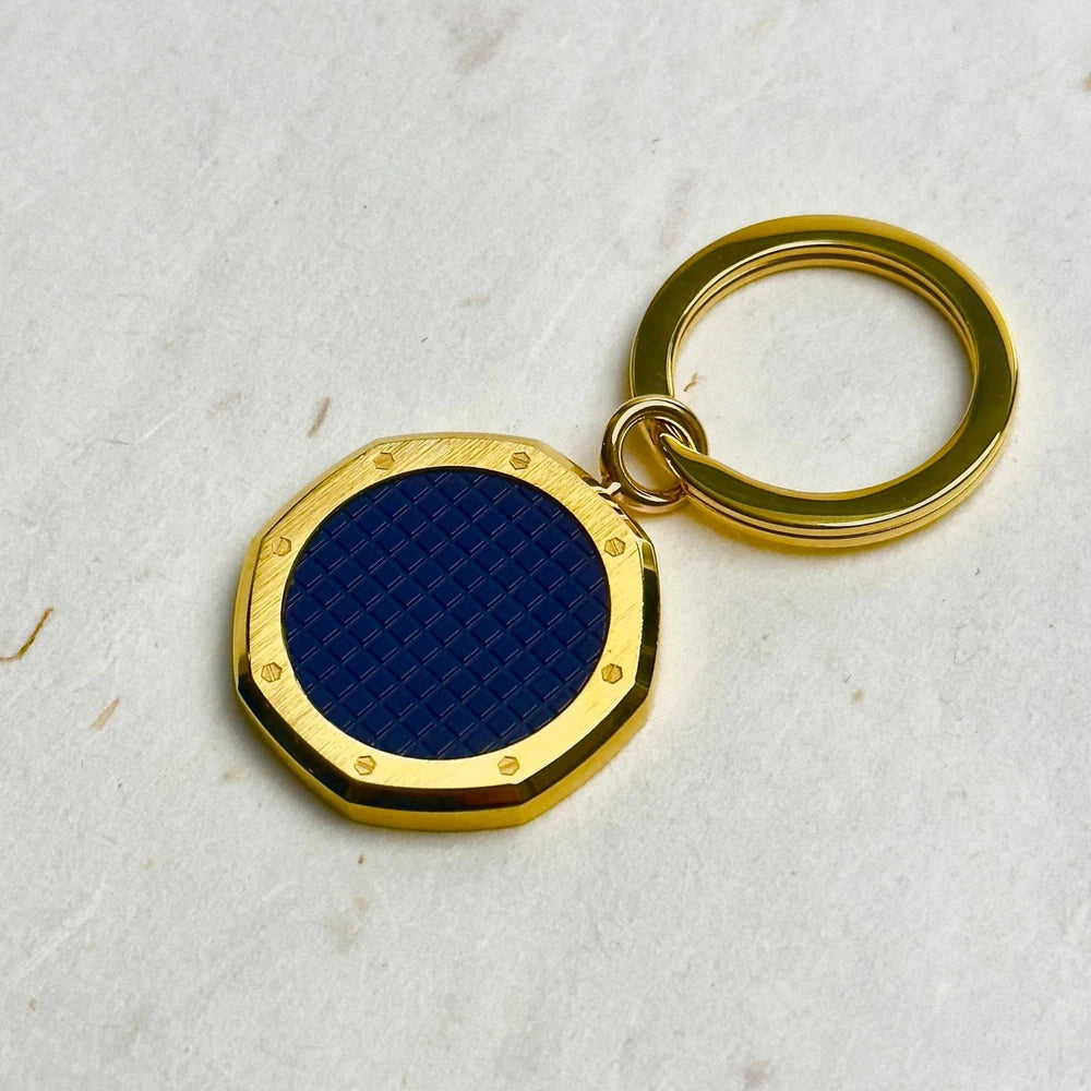 AUDEMARS PIGUET ROYAL OAK BLUE AND GOLD KEYRING FOR LUXURY ACCESSORIES